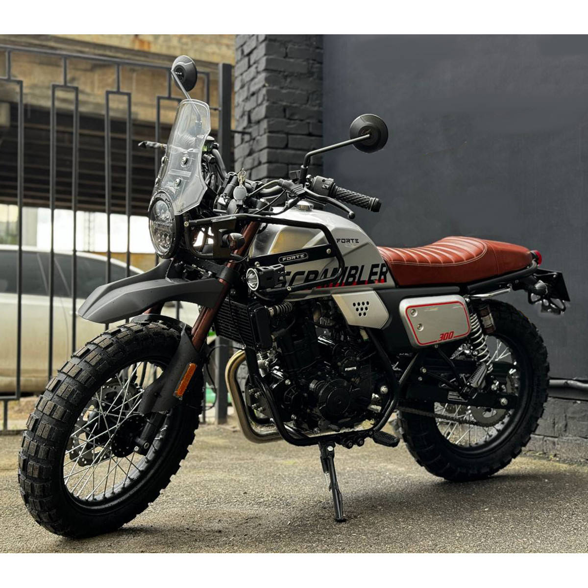 Мотоцикл Scrambler FT300-F6P Forte Сірий