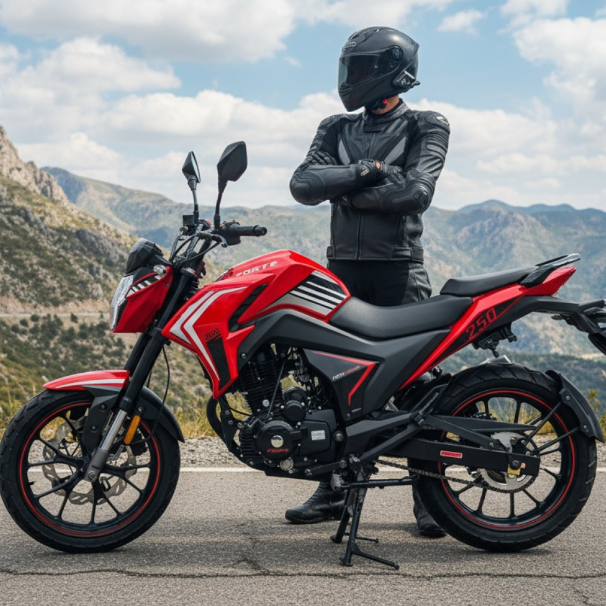 Мотоцикл BS-250 Forte Черно-красный