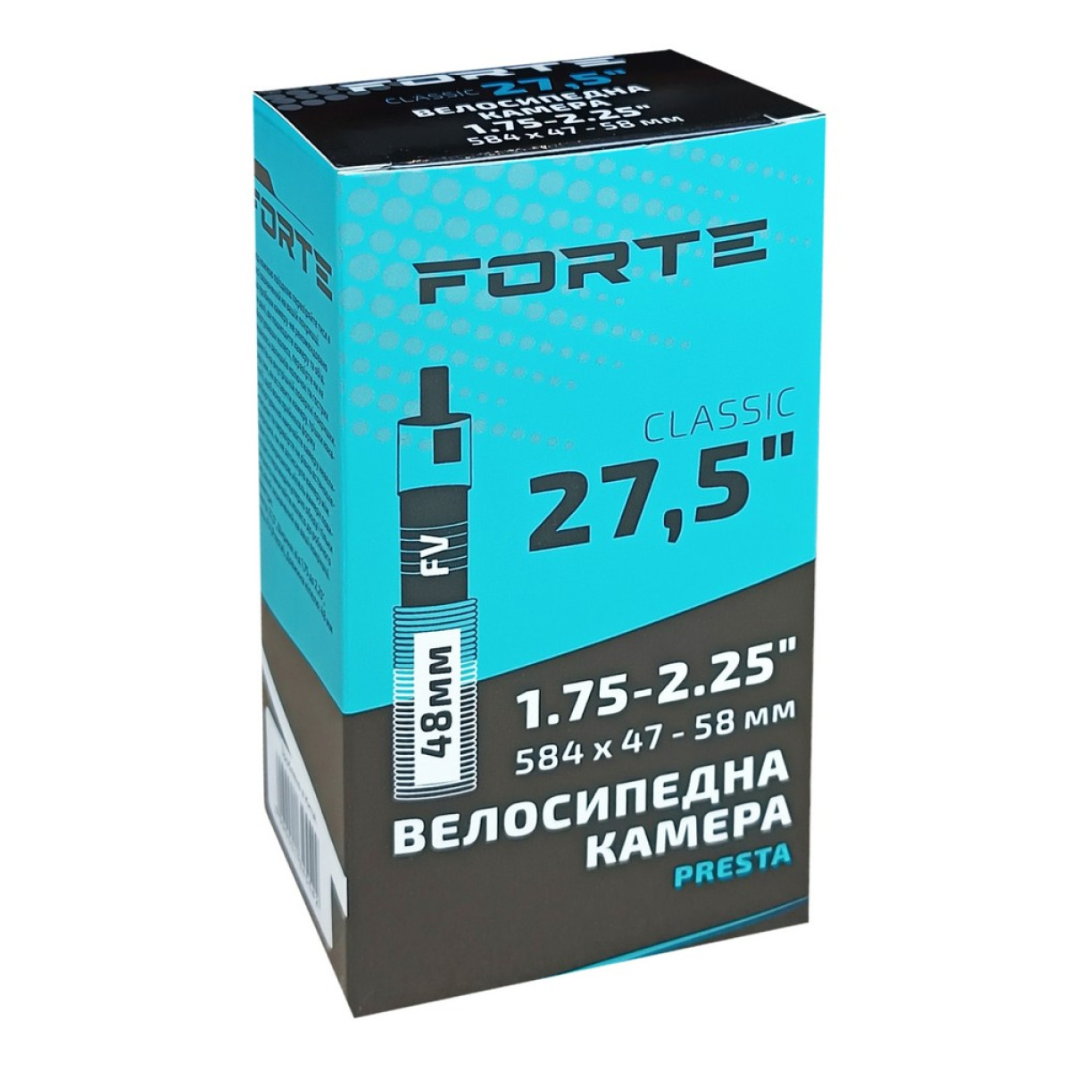 Велокамера FORTE Classic 27.5" х 1.75-2.25 FV Presta 48 мм