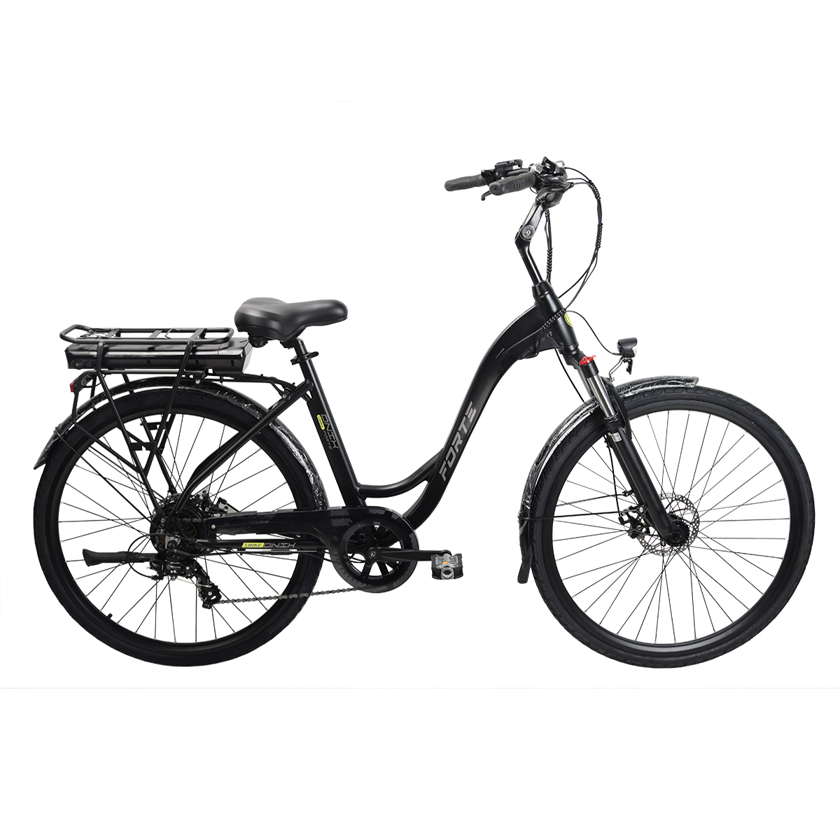 Велосипед акумуляторний FORTE ONIX 350Вт 36В/10Ач 19"/27,5" чорний