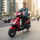 Электроскутер FORTE LEON PRO красный