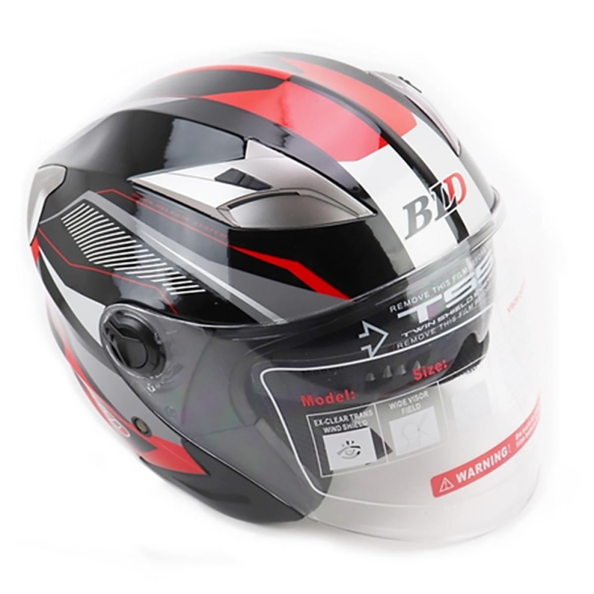 Мотошолом FORTE BLD-708 Чорно-червоний XL