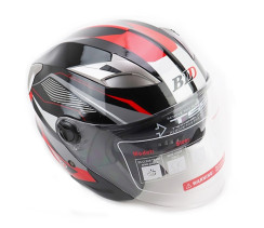 Мотошолом FORTE BLD-708 Чорно-червоний L