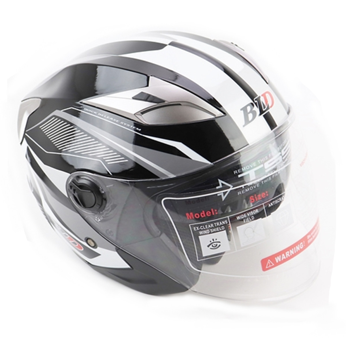 Мотошлем FORTE BLD-708 Черно-белый XL