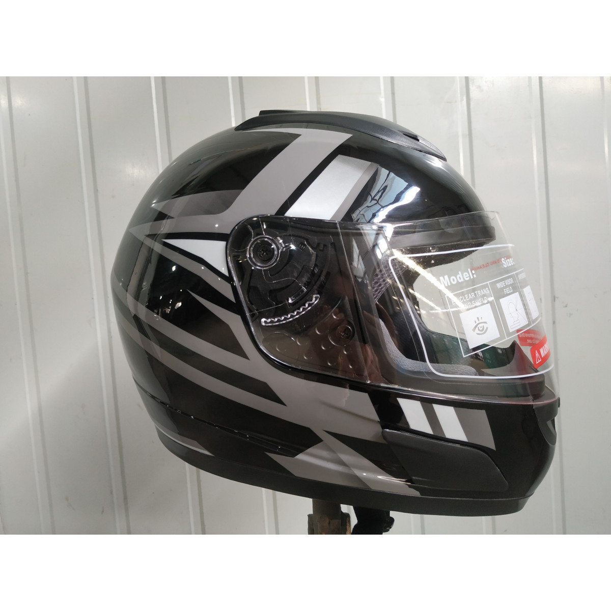 Мотошлем черно-серый FORTE BLD-626, размер S