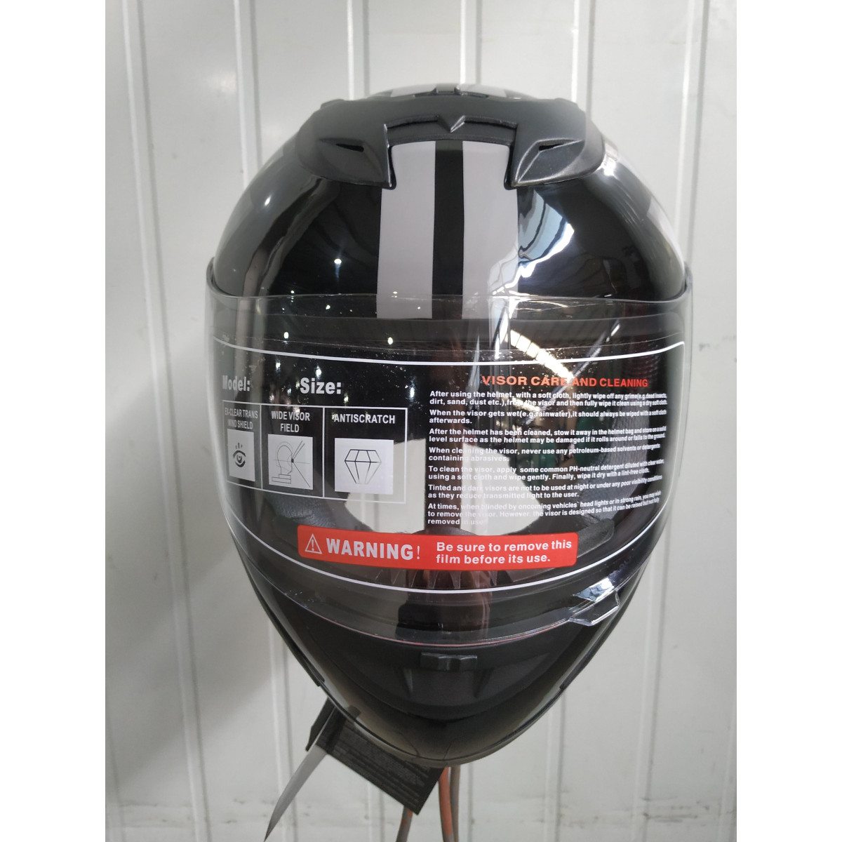 Мотошлем черно-серый FORTE BLD-626, размер S