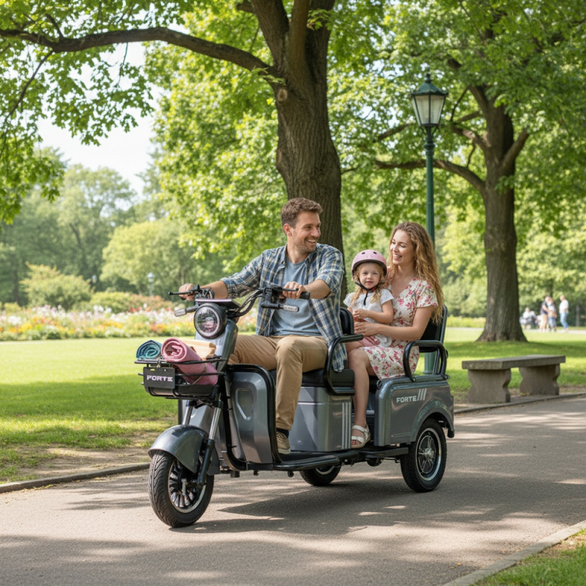 Трицикл аккумуляторный Forte CARGO-WN800 Серый