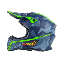 Мотошолом підлітковий FORTE HD-806-8 Блакитно-зелений XL