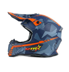 Мотошлем FORTE HD-806-7 Голубо-оранжевый XL