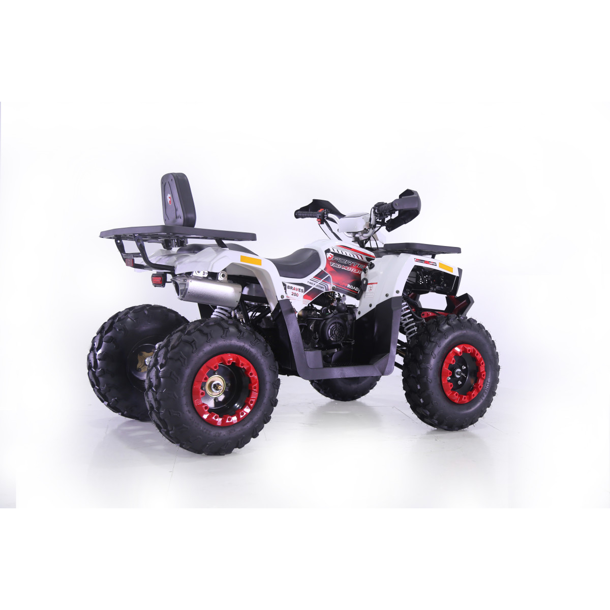 Квадроцикл Forte BRAVES 200 LUX біло-червоний