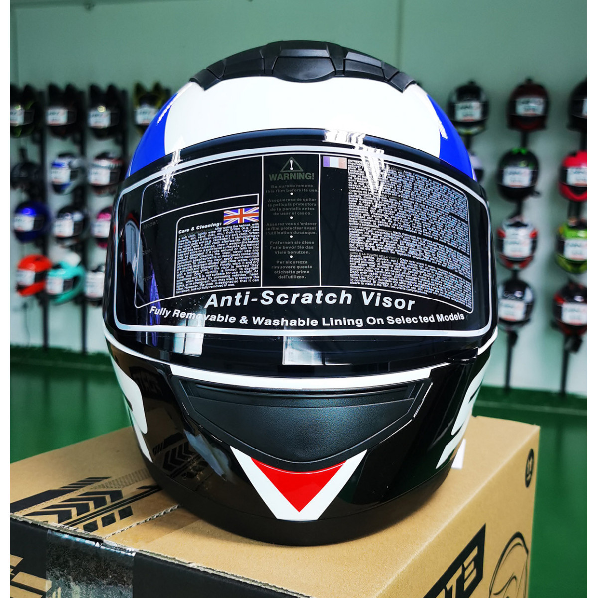 Мотошлем 902 Forte бело-синий, L