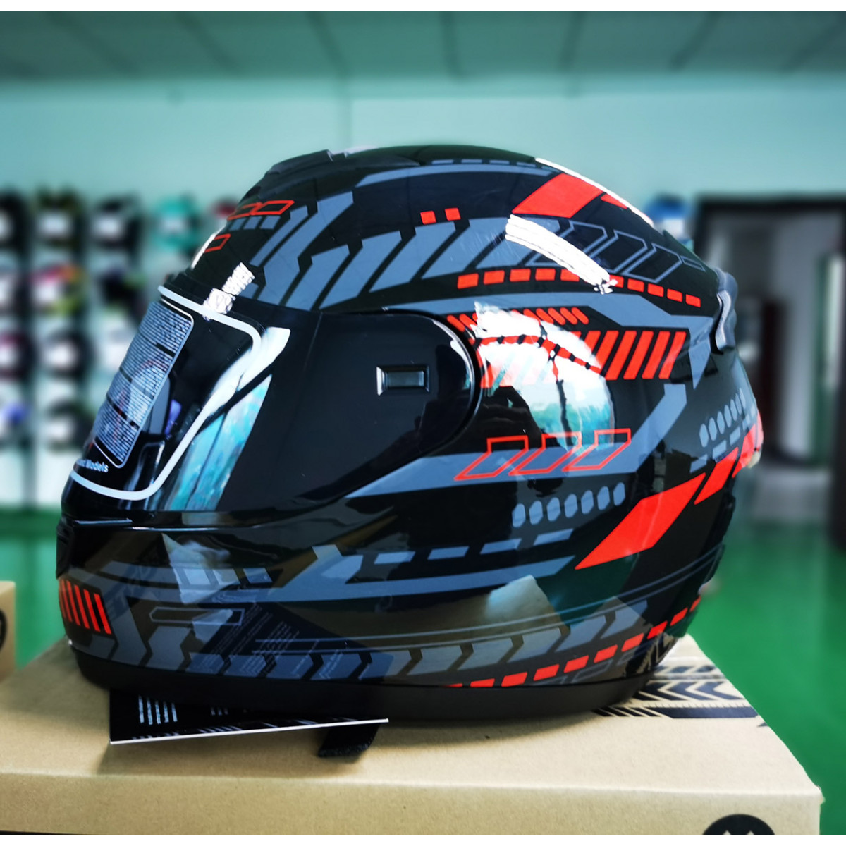 Мотошлем 902 Forte черно-красный, M