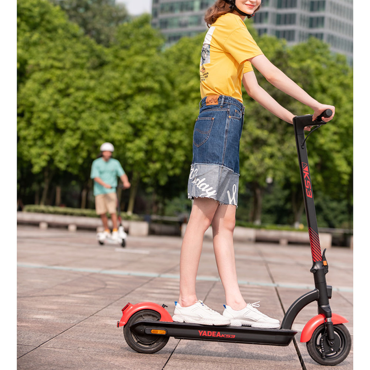 Аккумуляторный самокат YADEA KS3 черно-красный, 500Вт