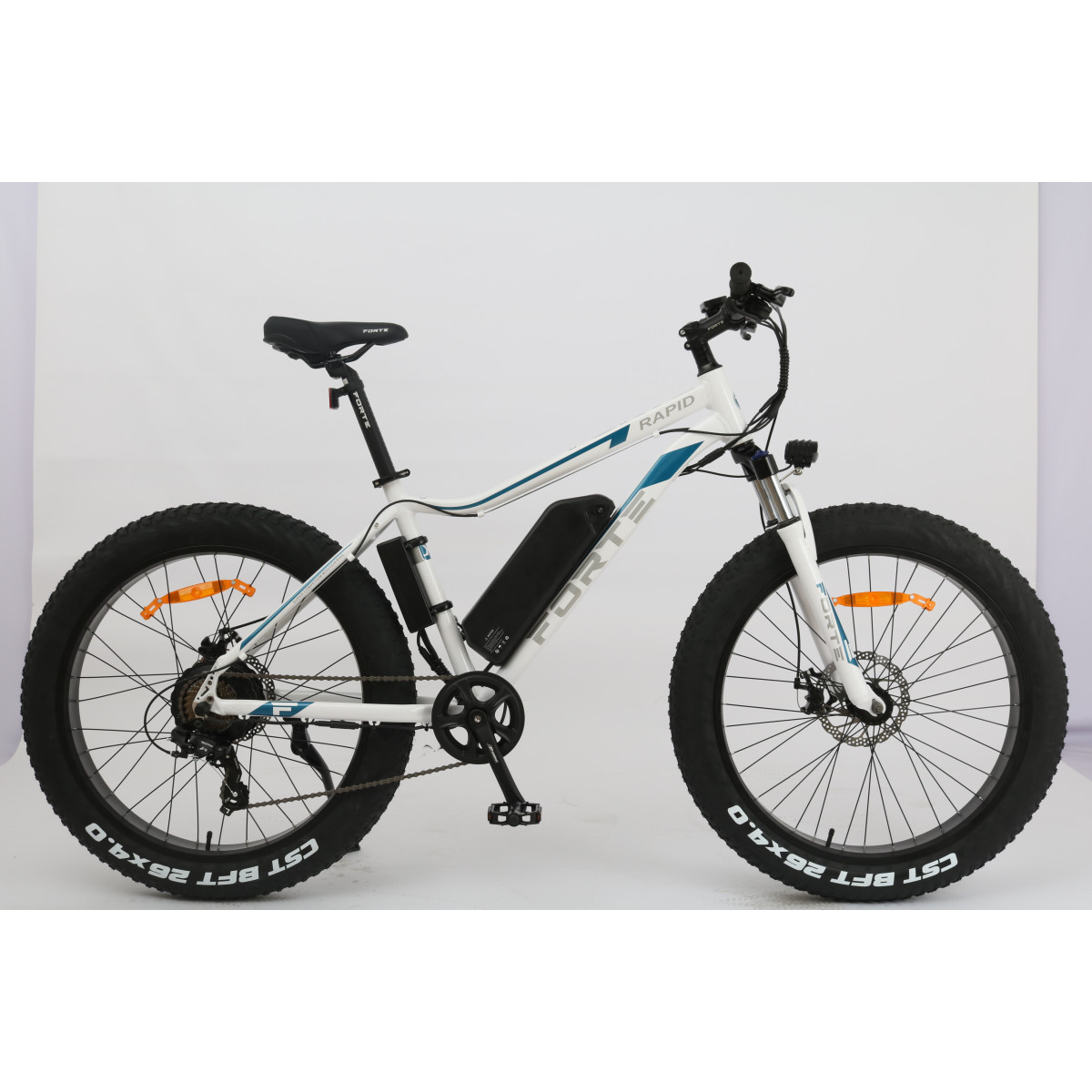 Велосипед аккумуляторный Forte Rapid 18"/26", 500 Вт, белый