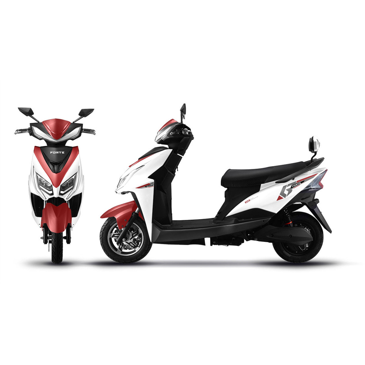 Электроскутер FORTE LEON красно-белый