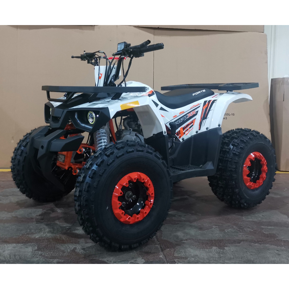 Квадроцикл FORTE Hunter 125 біло-помаранчевий