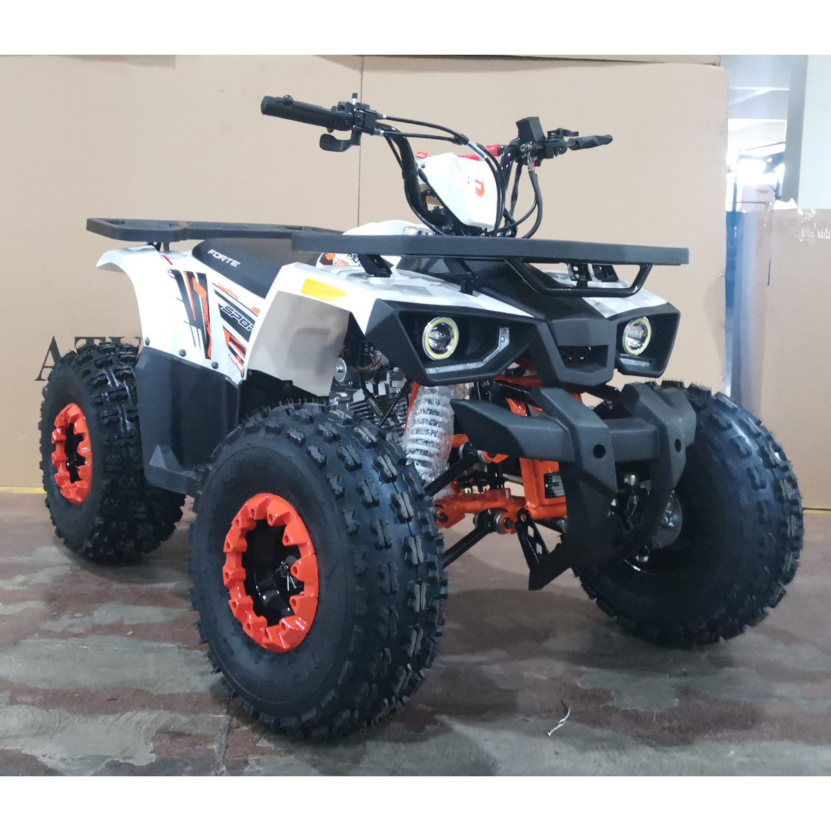 Квадроцикл FORTE Hunter 125 біло-помаранчевий