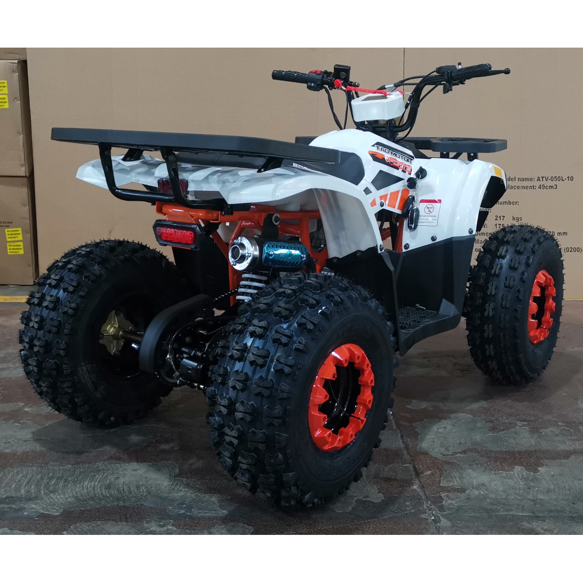 Квадроцикл FORTE Hunter 125 біло-помаранчевий