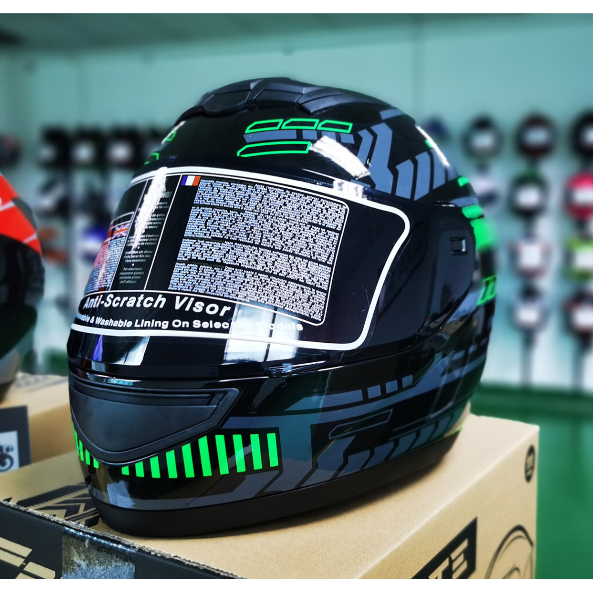 Мотошолом 902 Forte чорно-зелений, ХL