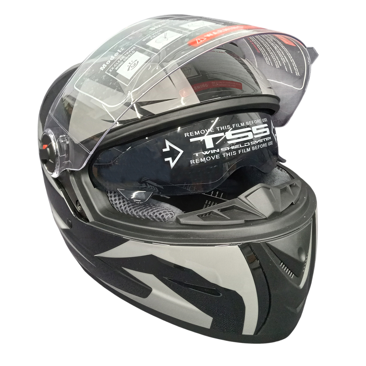 Мотошолом чорно-сірий FORTE M61D, розмір L