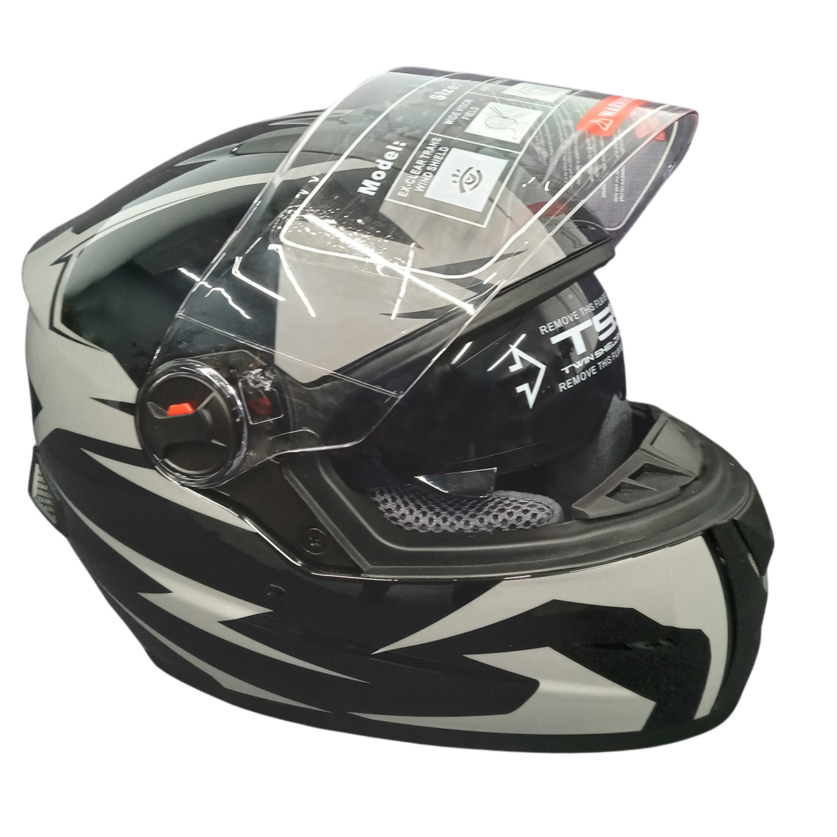 Мотошолом чорно-сірий FORTE M61D, розмір XL