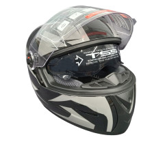 Мотошолом чорно-сірий FORTE M61D, розмір XL