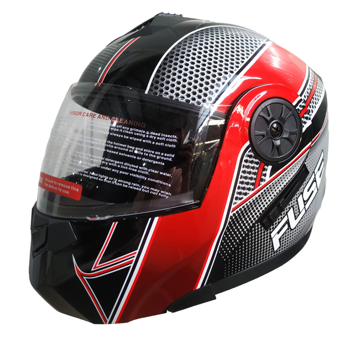 Мотошолом чорно-червоний FORTE BLD-159, розмір XL