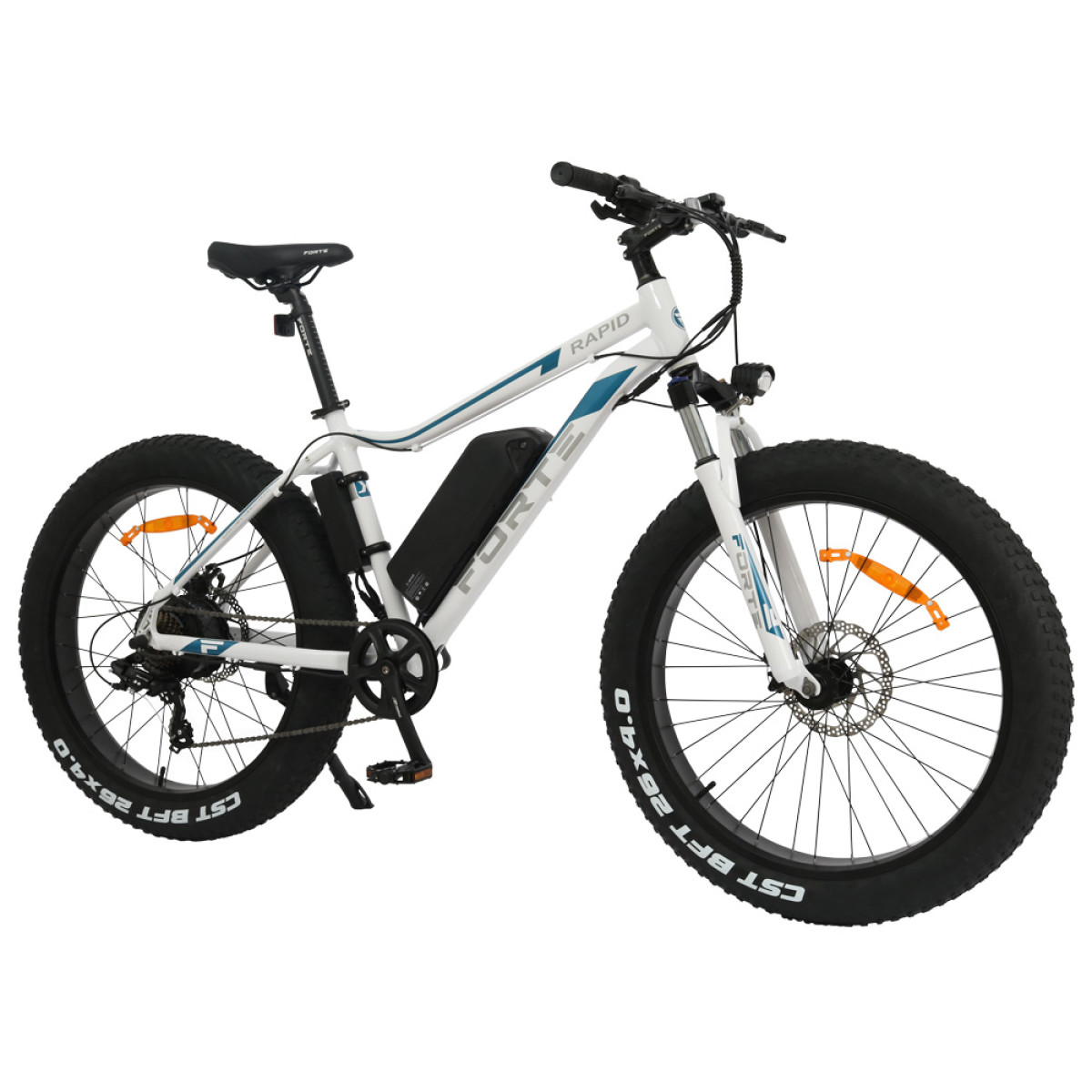 Велосипед аккумуляторный Forte Rapid 18"/26", 500 Вт, белый